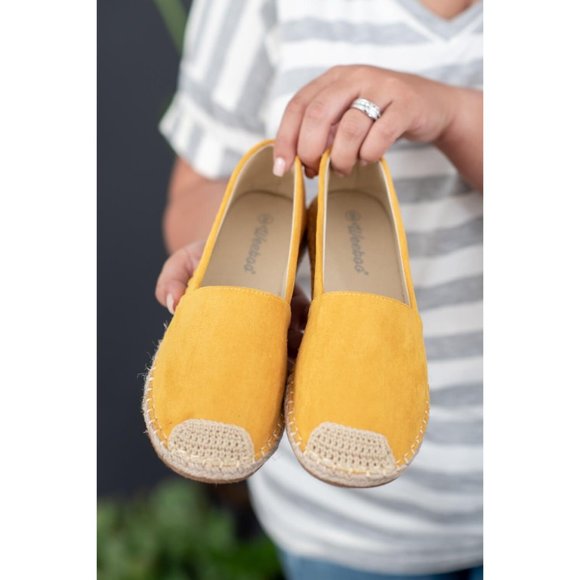 SALE! Espadrille Slip-On Flats in Yellow - Picture 10 of 11
